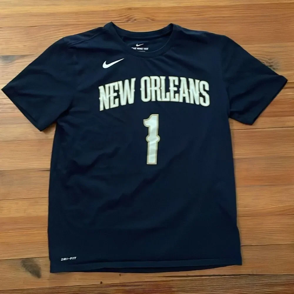 Nike NBA Navy Blue T-Shirt Adult Large New Orleans Pelicans #1 Zion Williamson